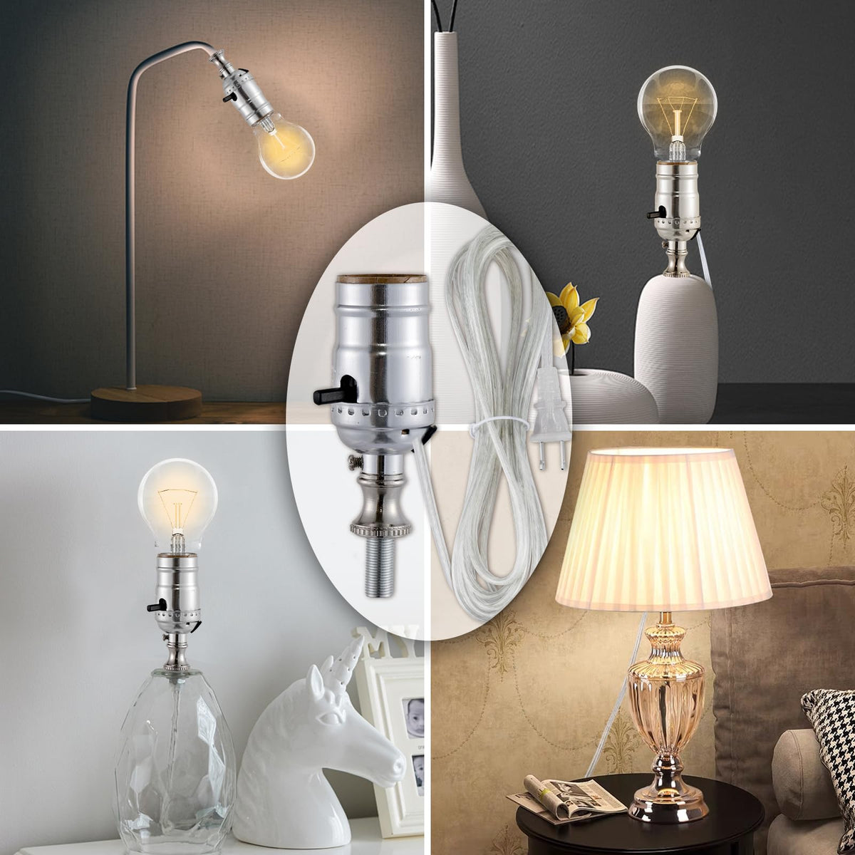 Lamp Rewire Kit (Silver)