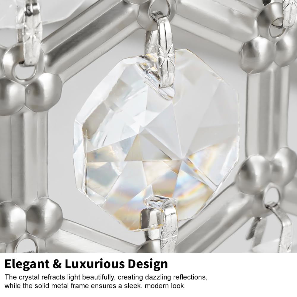 Chrome Crystal Ceiling Light Fixture (9in - 1 light - B / Chrome)
