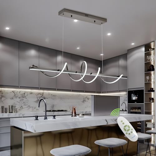 Black 39.73in Twist Dimmable LED Pendant Chandelier 3000K (Electroplated Black / 39.37in)