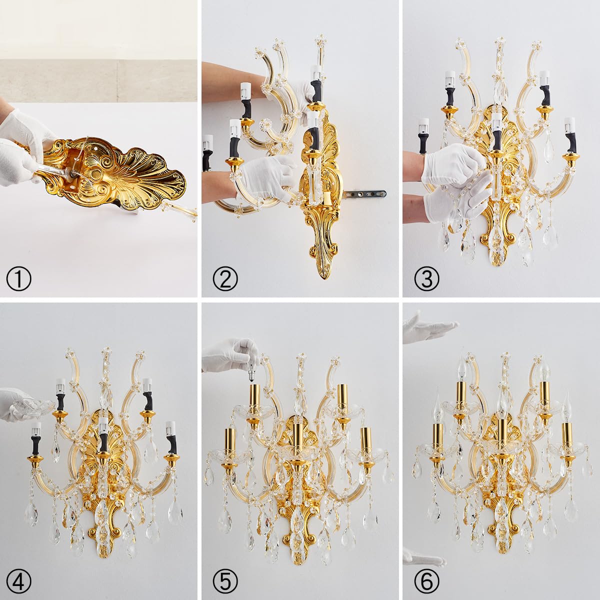 Large Modern Crystal Wall Lights (YL6035G-5)