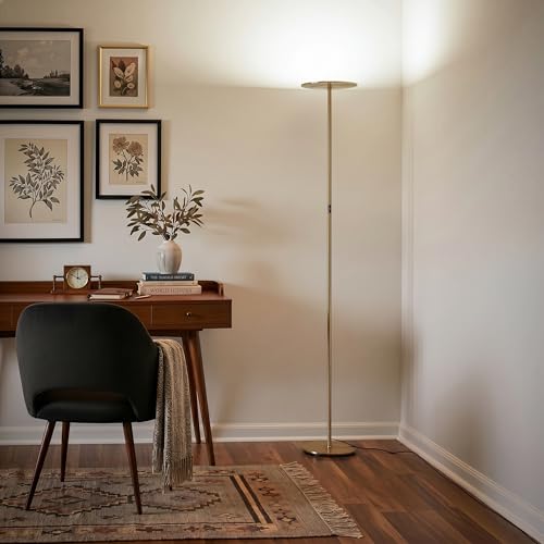 Sky Flux Dimmable LED Floor Lamp (Antique Brass)