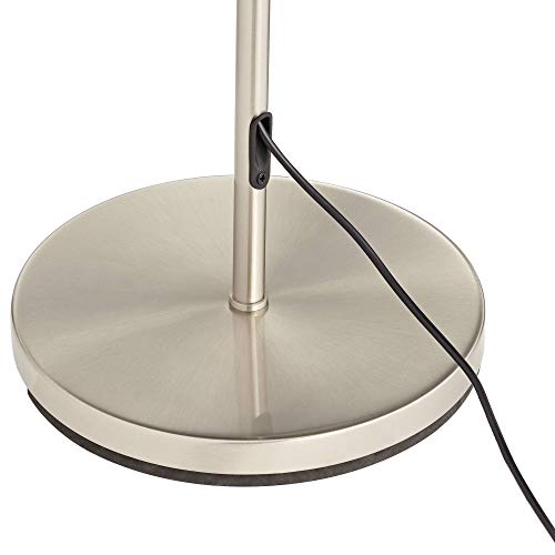 Zema Nickel Swing Arm Modern LED Pharmacy 49.5" Tall Floor Lamps Set of 2