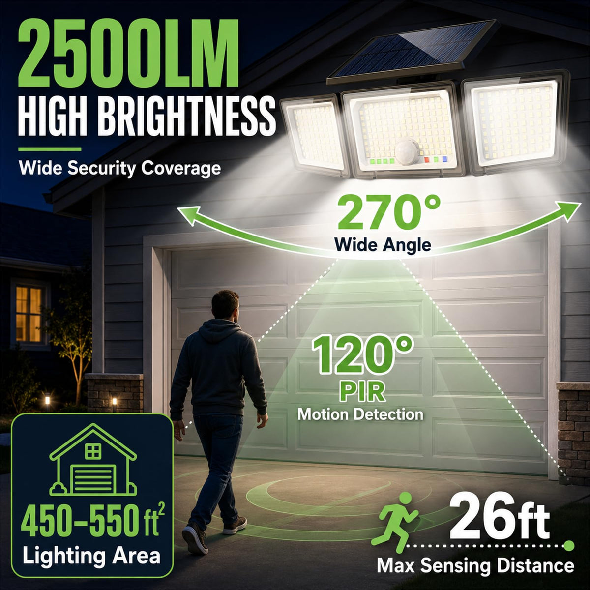 Solar Outdoor Lights with Remote Control (Cool White / 2P Remote)