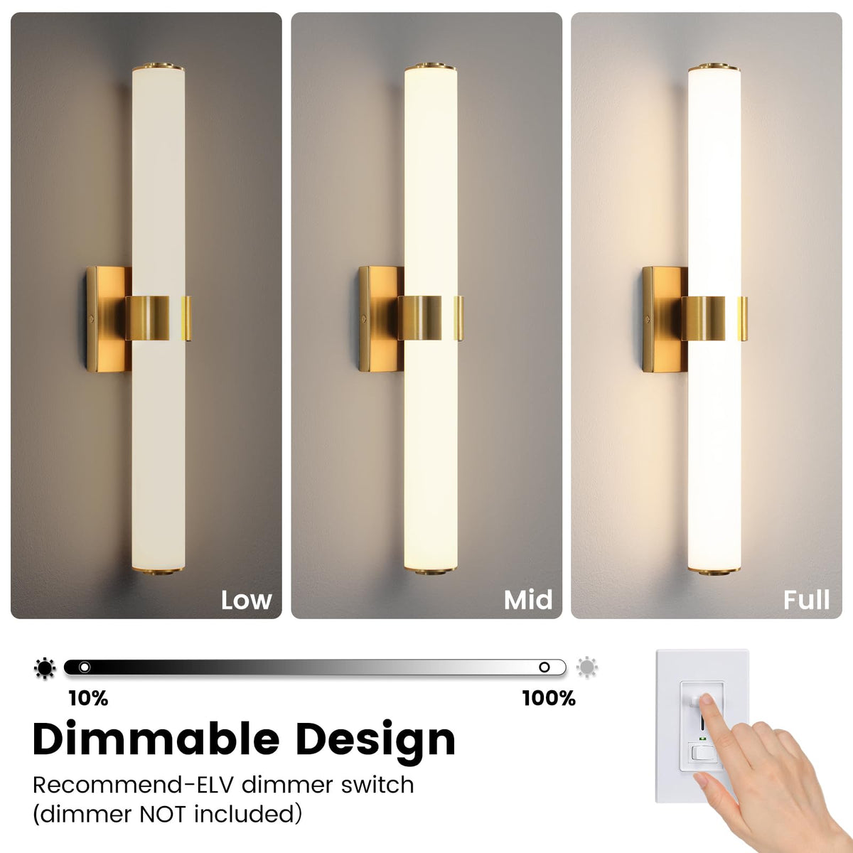 Bathroom Vanity Light Fixtures Over Mirror (Gold / 22.8 INCH)