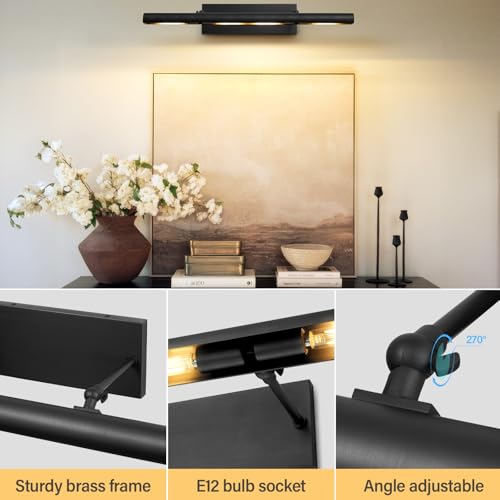 Black Art Picture Frame Wall Light (30"-4 Bulb / Black)