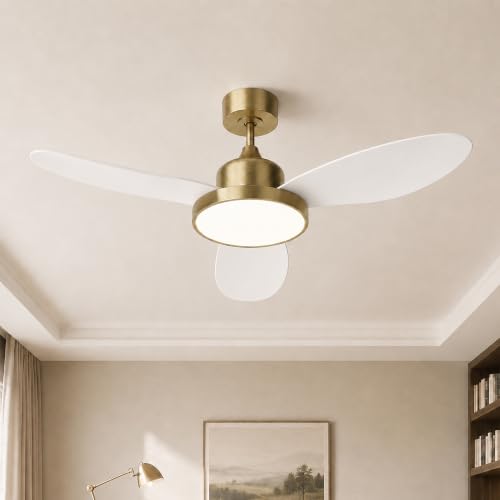 42" Ceiling Fan with Lights (White & Gold / 42 Inch)