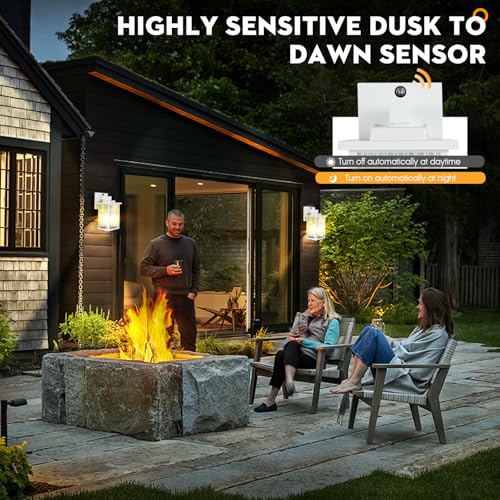 White Dusk to Dawn Wall Mount Porch Lights (White / 10.6''-1 Pack)