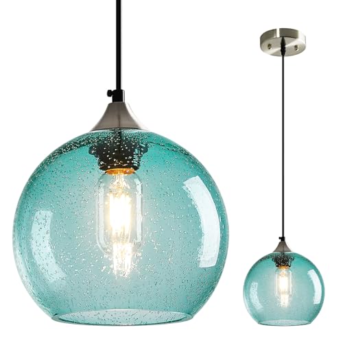Aqua Pendant Lights Kitchen Island 1 Pack (Light Blue / M - 7.87 in)