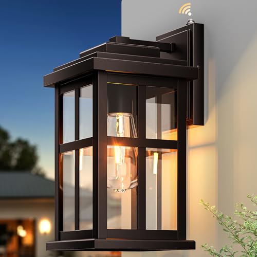 Large Bronze Outdoor Wall Light (Large Dusk to Dawn 1 Pack / Oil-Rubbed Bronze)