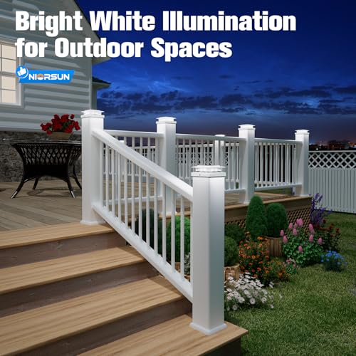 4x4 Post Solar Lights with 2 Modes (White)