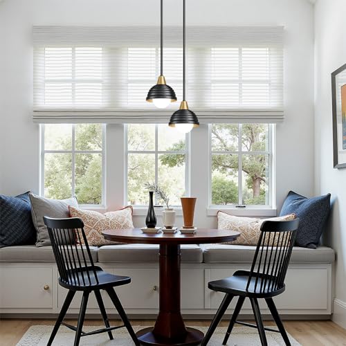 Industrial Kitchen Pendant Light Fixtures (Black & Gold / 3 Pack-6inch)