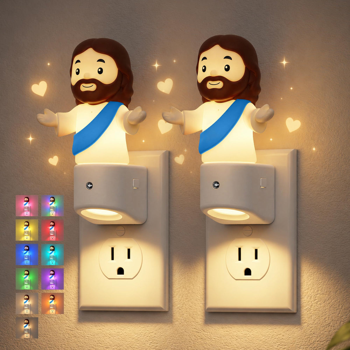 Night Light for Kids (Jesus-blue / 2 Pack)