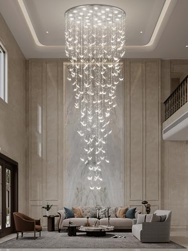 H138 High Ceiling Chandelier (Silver / Dia 48")