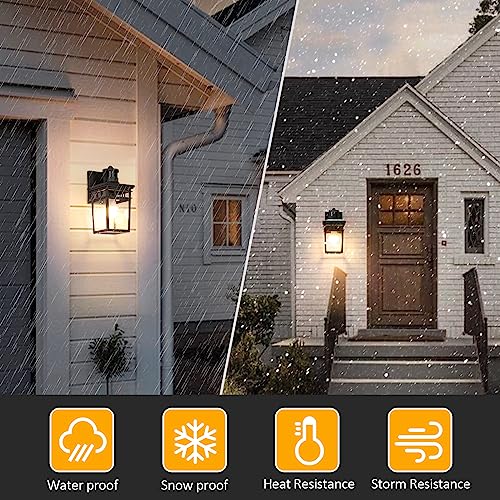 Dusk to Dawn Motion Sensor Outdoor Wall Lantern with 4 Modes and LED Bulb (Oil-Rubbed Bronze)