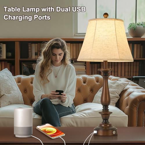 28.5'' Farmhouse Table Lamp Set of 2 (Antique Copper / 28.5'')