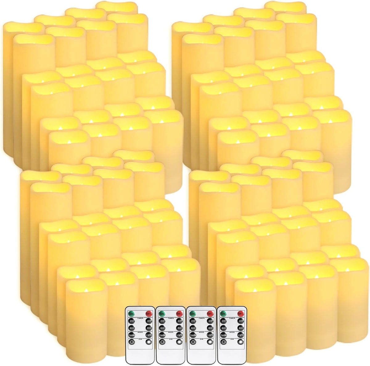 Set of 96 Waterproof Outdoor Flameless Candles (96 Ivory)