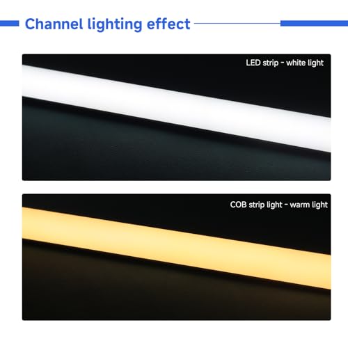 10 Pack V Shape LED Channel with Milky White Diffuser (Silver Aluminum + White Cover / 3.3FT/10P/#006)
