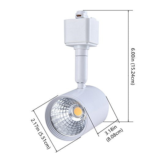 6 Pack H Type White LED Track Lighting Heads 6.5W 3000K Warm White (3000K Warm White)