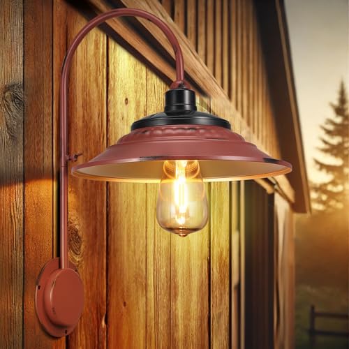 Solar Barn Lights Outdoor (Red Color)
