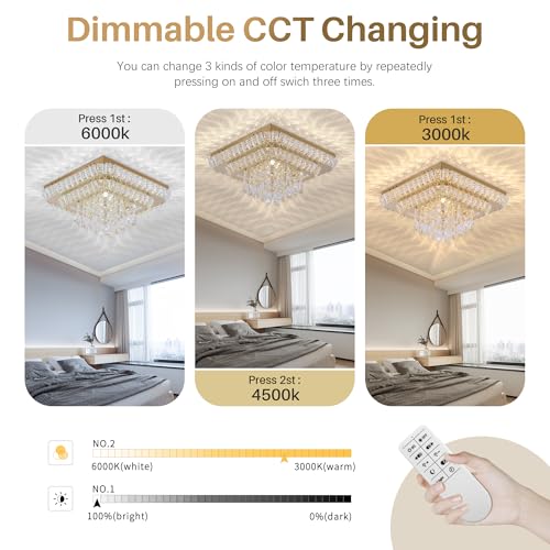 Crystal Chandeliers (Gold / 25 Inches)