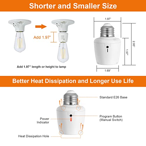 White Remote Control Light Socket (3 Sockets+1 Remote)