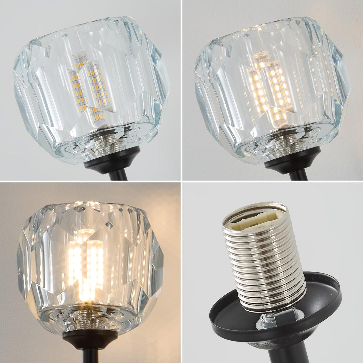 Black Crystal Wall Sconces of Two Brass Mid Century Modern Bathroom Sconce (Black / 2 PC)