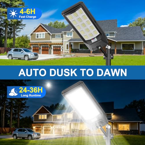 Solar Street Lights Outdoor (S-9700W-2 Pack)