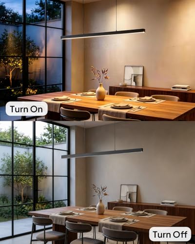 39.4in Linear Pendant Light Kitchen Island (Black-Liner / 39.4in)
