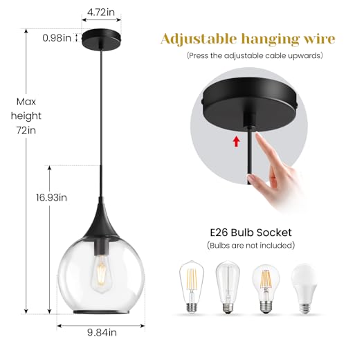 Pendant Lights Kitchen Island (Black / 3 Pack-10inch)