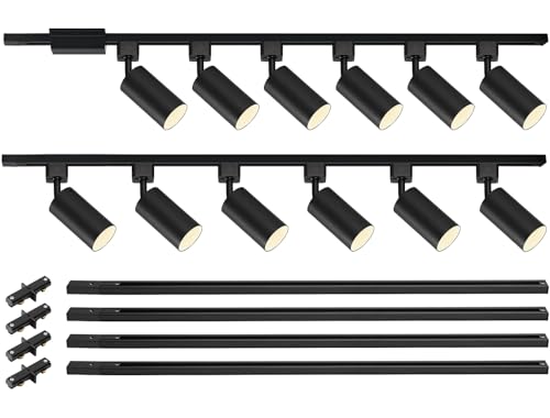12 Light GU10 LED Track Lighting Kit (Black)