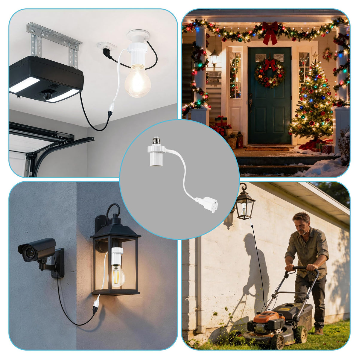 3 in 1 Light Socket Outlet Adapter (White)