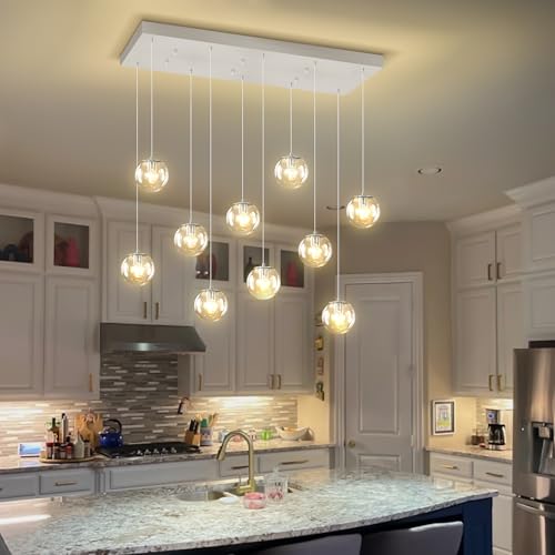 Rectangular Chandelier 10 (Silver-Clear / Rectangle 10-Light)