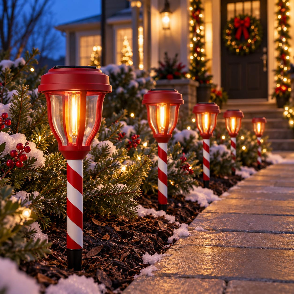12 Pack Solar Lights Outdoor (12 Pack - Christmas)