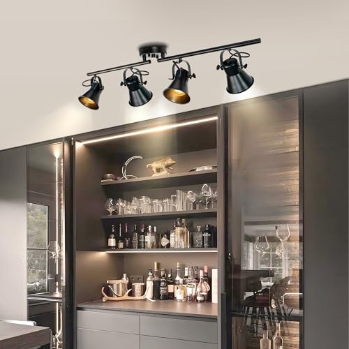 37"Rustic Track Lighting Fixtures Ceiling 4 Light Farmhouse Track Light (37")