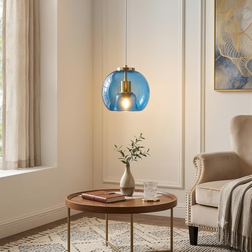 Cobalt Blue Glass Pendant Light Kitchen Island (Cobalt Blue(7.87 in) / 1-Pack)