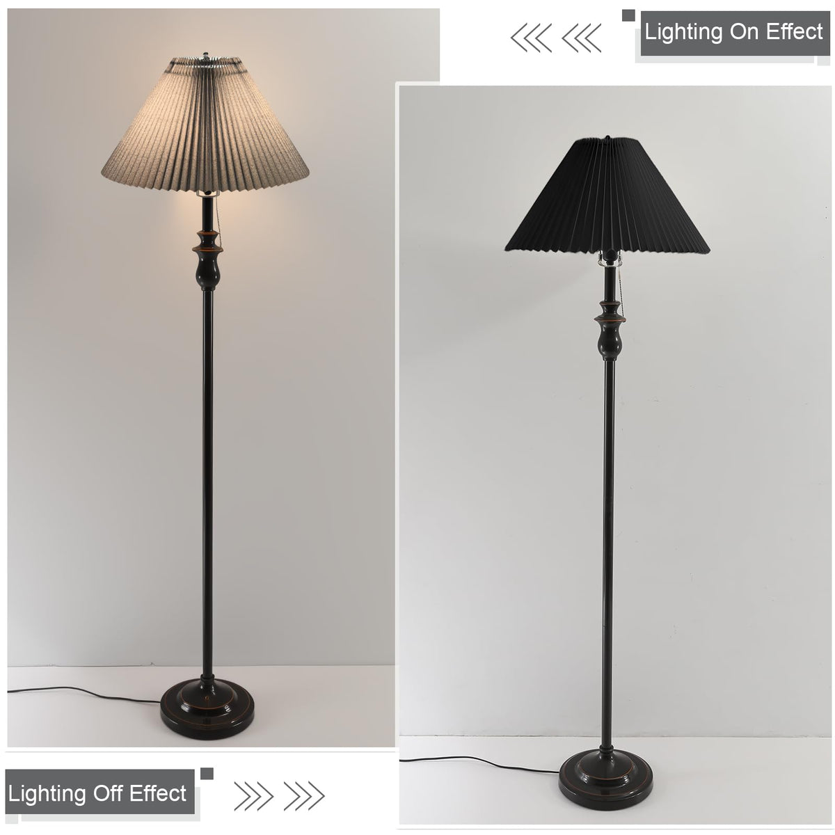 Extra Large Pleated Lamp Shade (Black2 / 21.5in-1 PCS)
