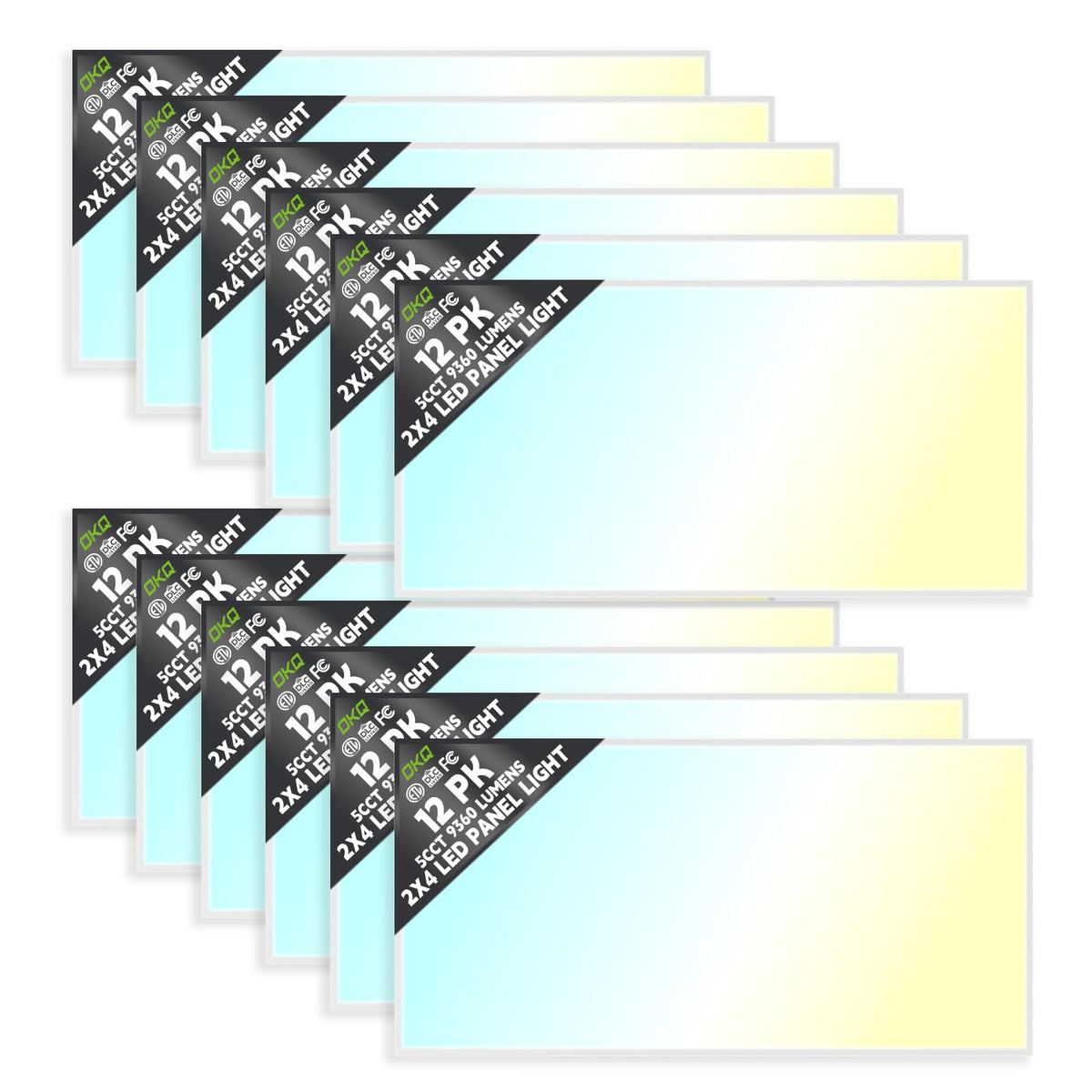 2x4 LED Flat Panel Light Drop Ceiling Office Fixture (2x4FT-12Pack)