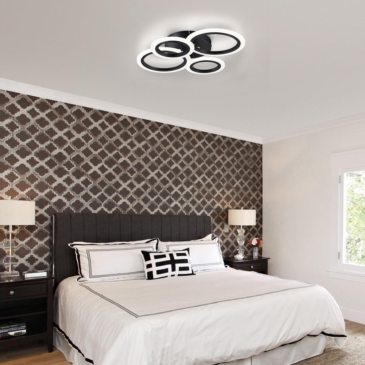 Modern LED Ceiling Light (4-Light / Black)