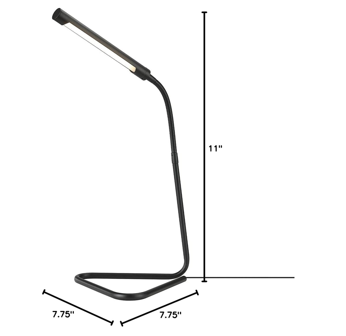 56060 Arden 12" LED Integrated Desk Lamp (Black / 12 inches)