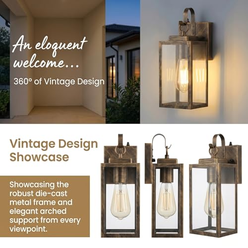Black Brush Gold Porch Light (11.8'' 1 PACK / Black Brush Gold)