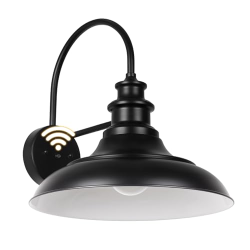 Dusk to Dawn Sensor Outdoor Barn Light Fixture (Black+White / 01-DDRZ004-1PACK(Dusk to Dawn))