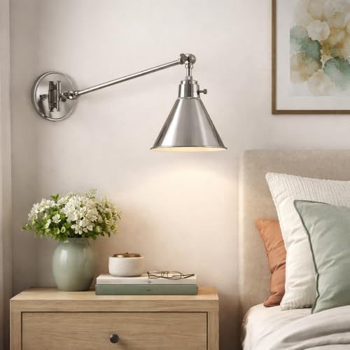 Arti Medium Swing Arm Single Light Wall Sconce (Polished Nickel)