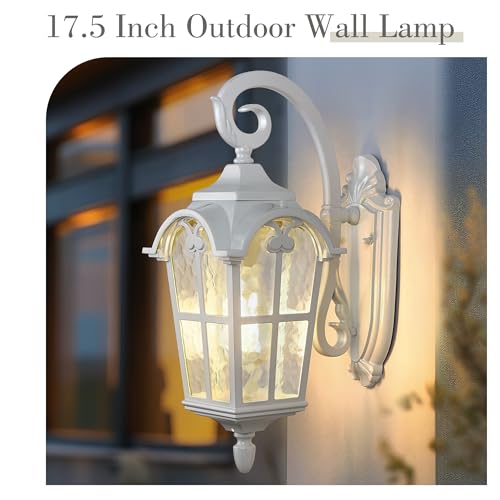 Outdoor Wall Lights (White - Water Glass / 17.5 Inch - No Function)