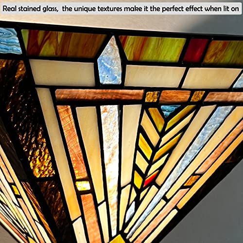 Tiffany Torchiere Floor Lamp 70" Tall Antique Stained Glass Torch Light
