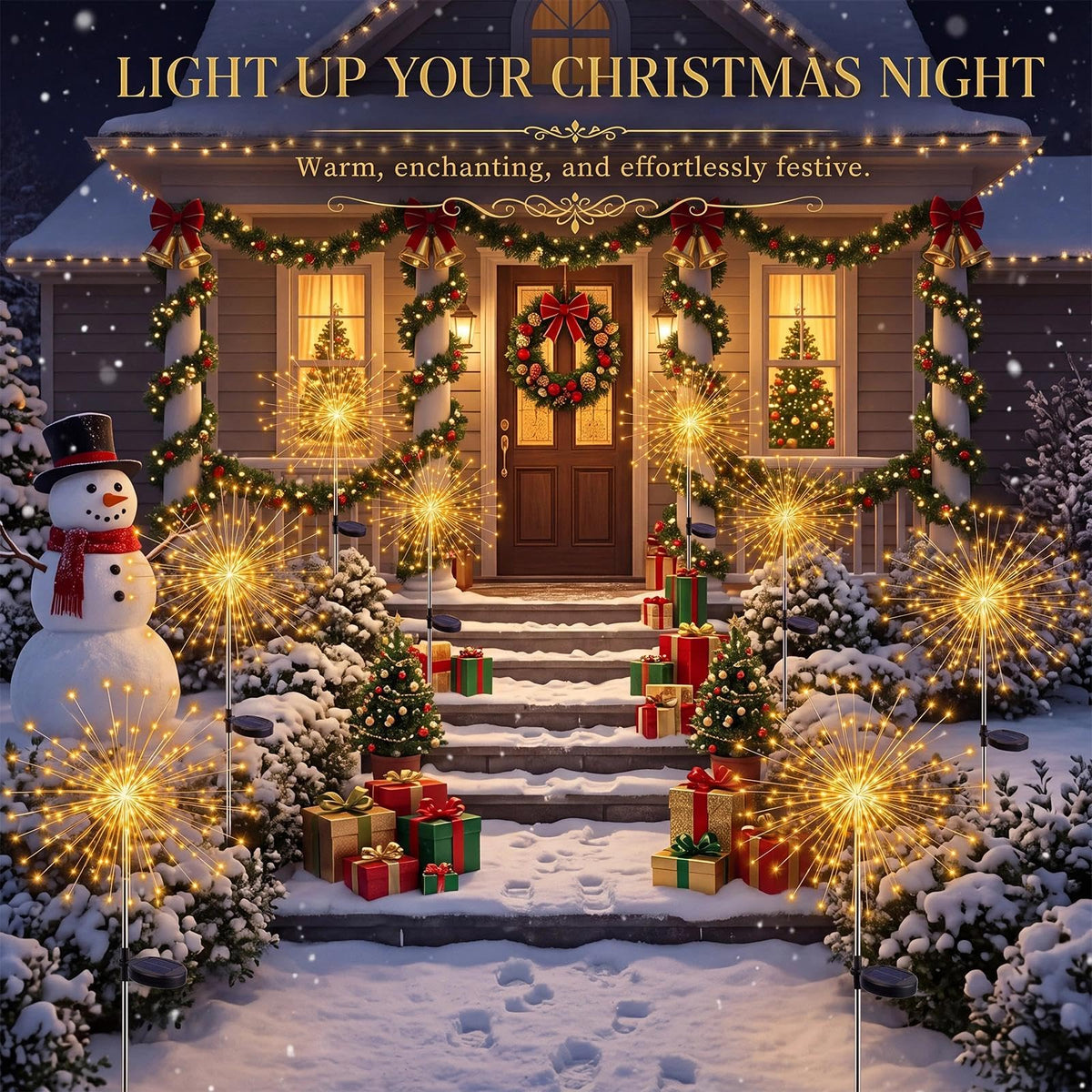 Solar Garden Lights Outdoor 4 Pack (Warm White / 4 Pack)