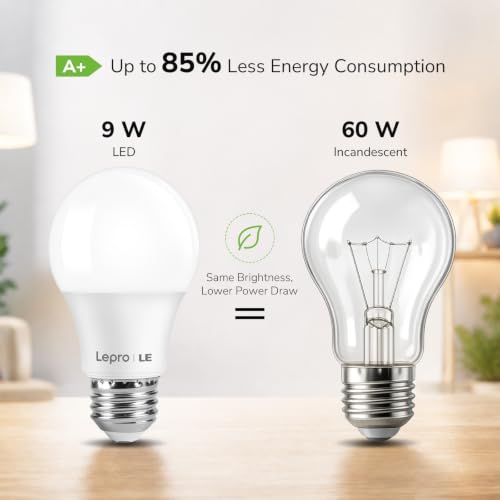 100079 LED Light Bulbs 60 Watt Equivalent A19 E26 Standard Medium Base