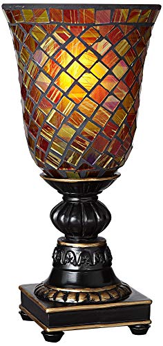 Mosaic Brown Glass 12" High Uplight Accent Lamp