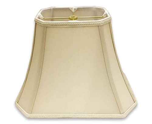 DSO-68-12BG Rectangle Cut Corner Bell Designer Lamp Shade, (5x6.5) x (8x12) x 10, Beige ((5 x 6.5) x (8 x 12) x 10 / Beige)