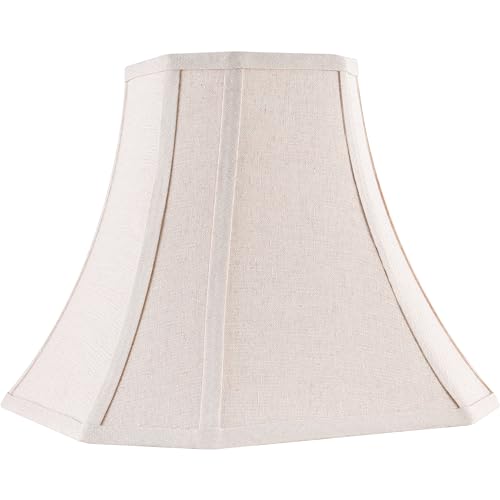 Beige Square Cut Corner Bell Lamp Shade Medium Lampshade 6.5``Top×13``Bottom×10.6``Hight (13IN 1 PACK / Beige)