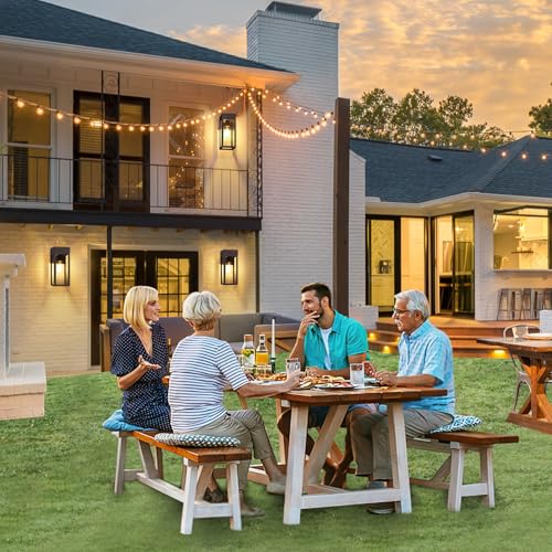 Porch Lights with GFCI Outlet (Brown / 11.88" (2-Pack))